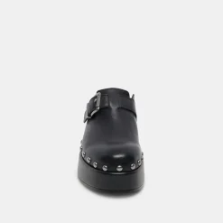 Yevan Clogs Black Leather