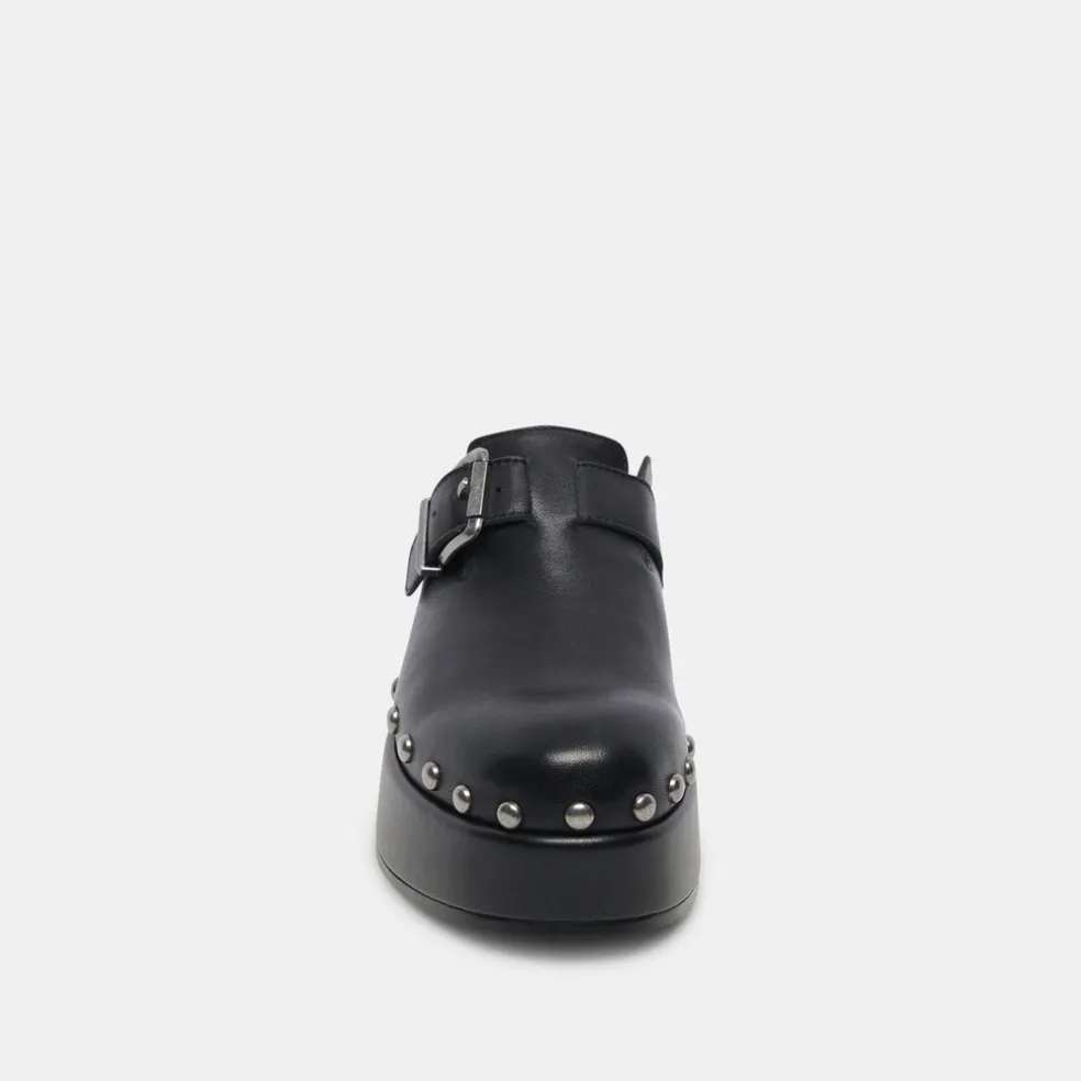 Yevan Clogs Black Leather