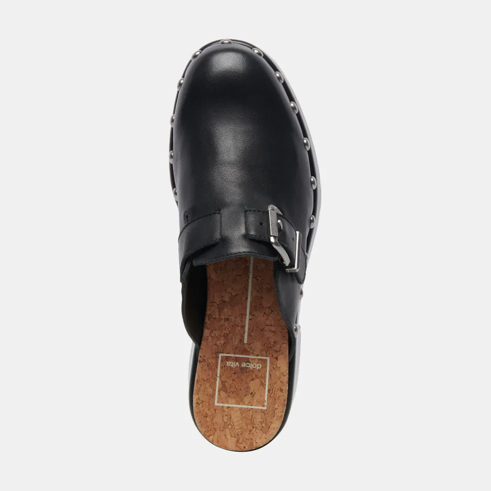 Yevan Clogs Black Leather