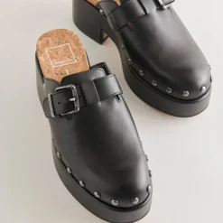 Yevan Clogs Black Leather