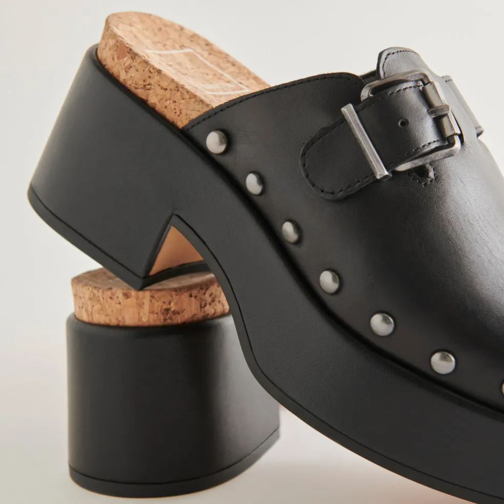 Yevan Clogs Black Leather