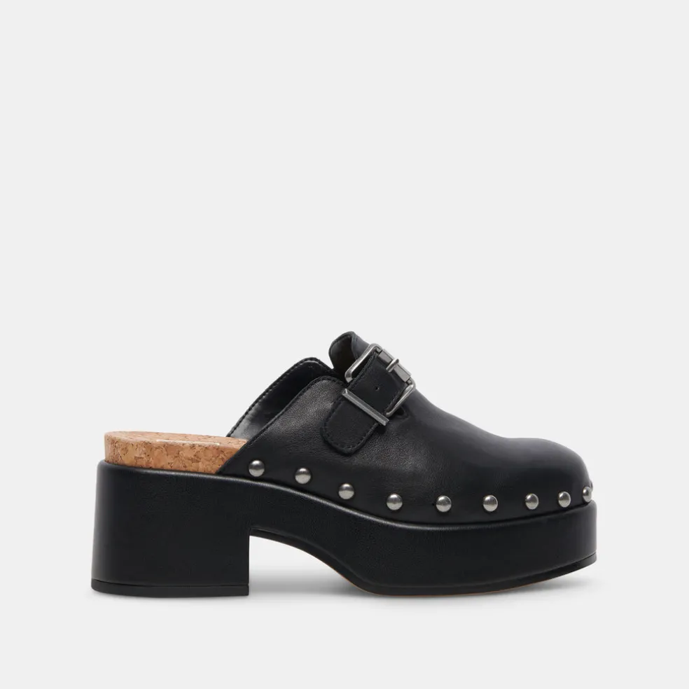 Yevan Clogs Black Leather