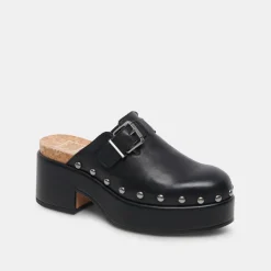 Yevan Clogs Black Leather