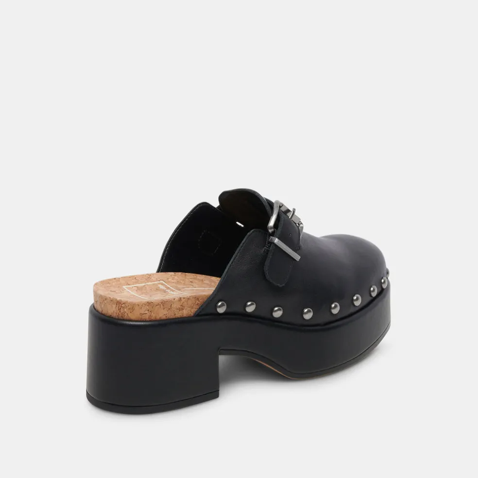 Yevan Clogs Black Leather