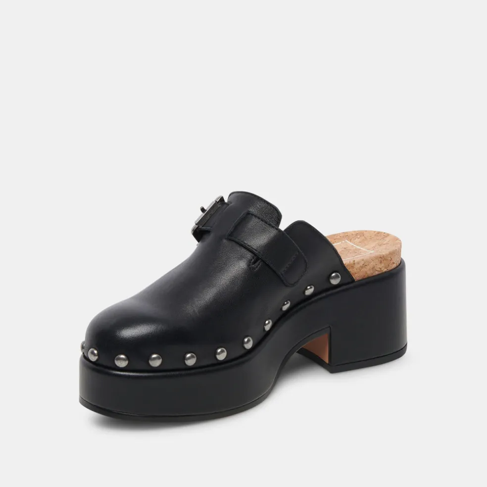 Yevan Clogs Black Leather