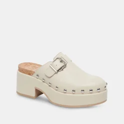 Yevan Clogs Ivory Leather