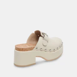 Yevan Clogs Ivory Leather