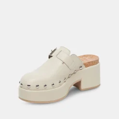 Yevan Clogs Ivory Leather
