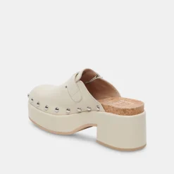 Yevan Clogs Ivory Leather