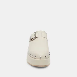 Yevan Clogs Ivory Leather