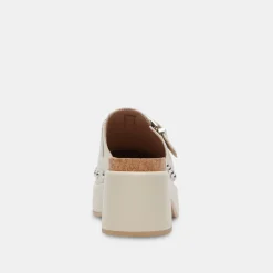 Yevan Clogs Ivory Leather
