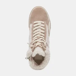 Zilvia Plush Sneakers Taupe Multi Suede