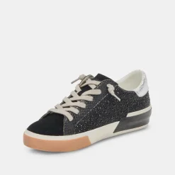 Zina Crystal Sneakers Black Suede