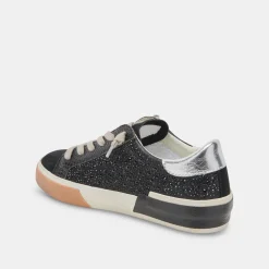 Zina Crystal Sneakers Black Suede