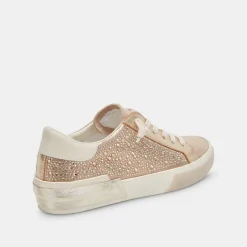 Zina Crystal Sneakers Gold Suede