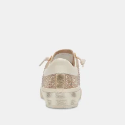 Zina Crystal Sneakers Gold Suede