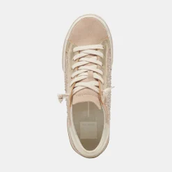 Zina Crystal Sneakers Gold Suede