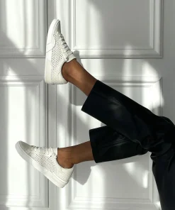 Zina Perforated Sneakers White Perforated Leather