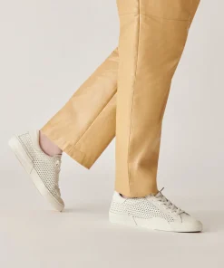 Zina Perforated Sneakers White Perforated Leather