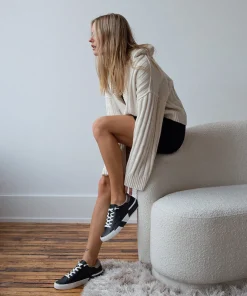 Zina Perforated Sneakers Black Perforated Leather