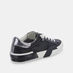Zina Perforated Sneakers Black Perforated Leather
