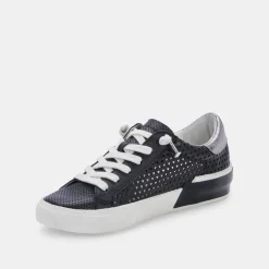 Zina Perforated Sneakers Black Perforated Leather