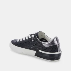 Zina Perforated Sneakers Black Perforated Leather