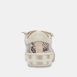 Zina Sneakers Black White Embossed Snake