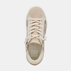 Zina Sneakers Black White Embossed Snake