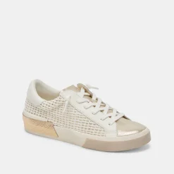 Zina Sneakers Bone Gold Woven