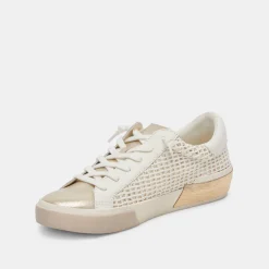 Zina Sneakers Bone Gold Woven