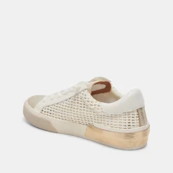 Zina Sneakers Bone Gold Woven
