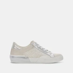 Zina Sneakers Cream Leopard Print Suede