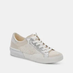 Zina Sneakers Cream Leopard Print Suede