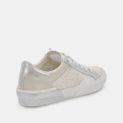 Zina Sneakers Cream Leopard Print Suede