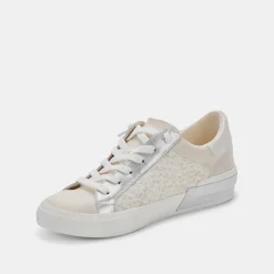 Zina Sneakers Cream Leopard Print Suede