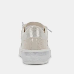 Zina Sneakers Cream Leopard Print Suede