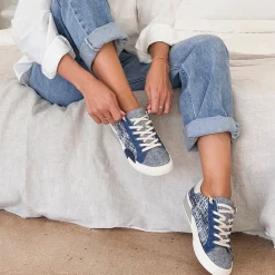 Zina Sneakers Navy Multi Woven