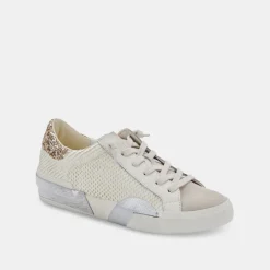 Zina Sneakers Off White Embossed Leather