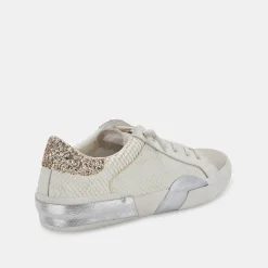 Zina Sneakers Off White Embossed Leather