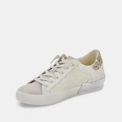 Zina Sneakers Off White Embossed Leather