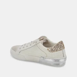 Zina Sneakers Off White Embossed Leather