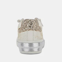 Zina Sneakers Off White Embossed Leather