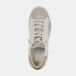 Zina Sneakers Off White Embossed Leather