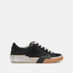 Zina Sneakers Onyx Embossed Leather