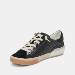 Zina Sneakers Onyx Embossed Leather