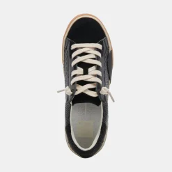 Zina Sneakers Onyx Embossed Leather