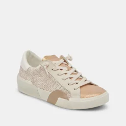 Zina Sneakers Sand Embossed Leather