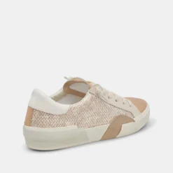 Zina Sneakers Sand Embossed Leather