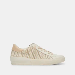 Zina Sneakers Tan Cream Raffia